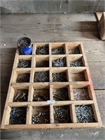 Wood Fastener Storage Tray with Contents