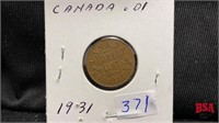 1931 Canadian penny
