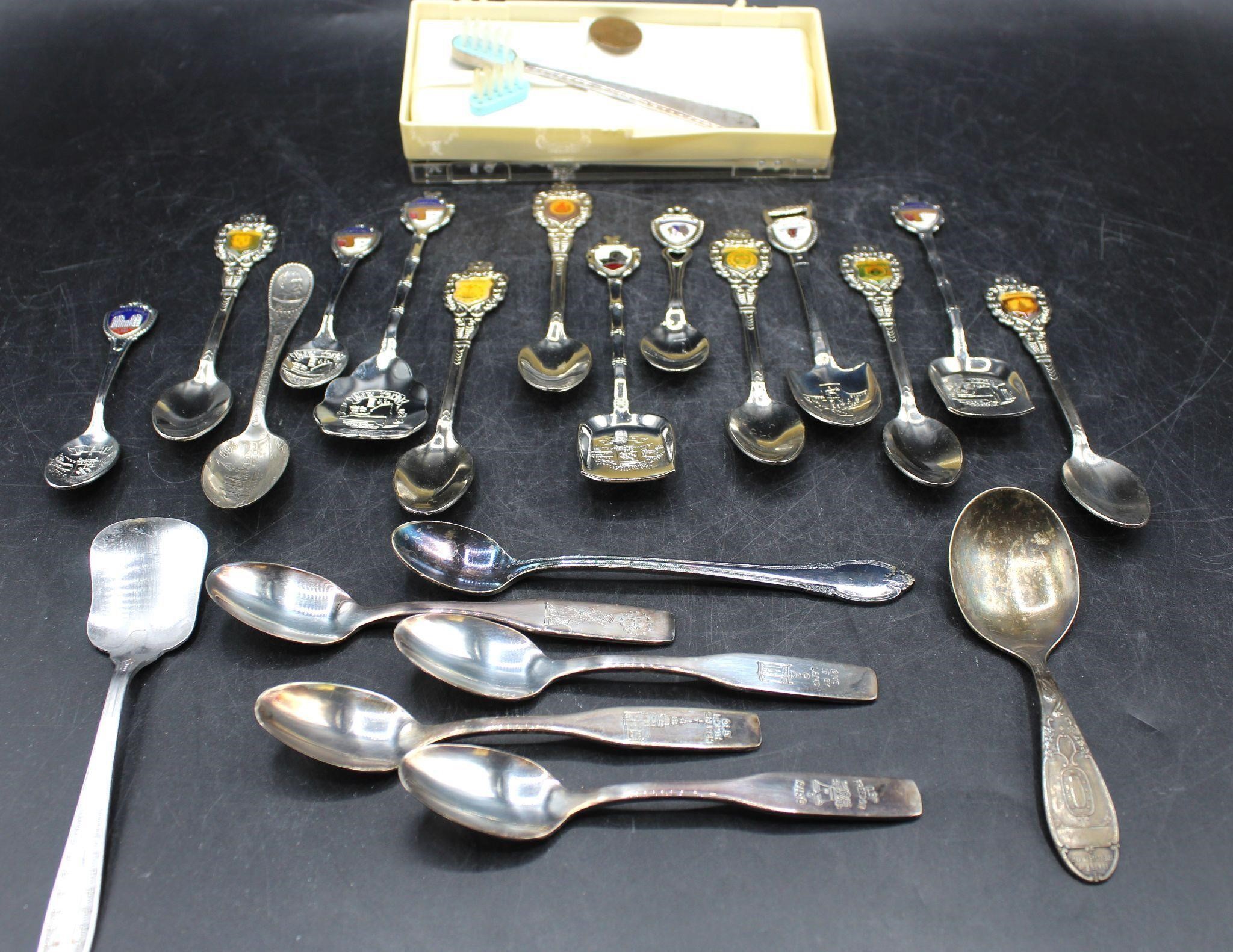 22 State Souvenir Spoons + Baby Sterling  14g