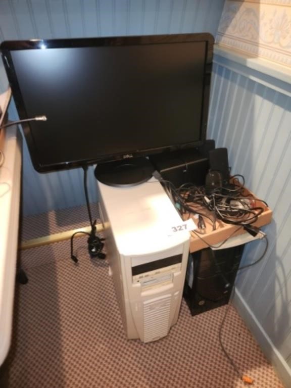 2 COMPUTER TOWERS- GATEWAY HP, DELL MONITOR