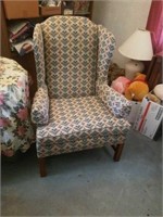 MAUVE AND GREEN VICTORIAN  CHAIR