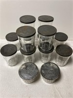 Old jelly jars w/ metal lids Ball jelly glass -14
