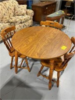 3FT ROUND KITCHEN TABLE, 3 MATCHING CHAIRS