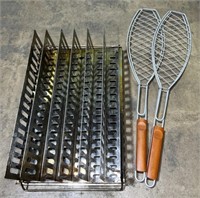 (D) Rib Rack and Fish Grill Baskets