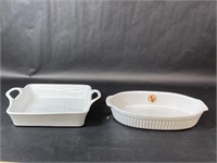 Two White Baking Dishes