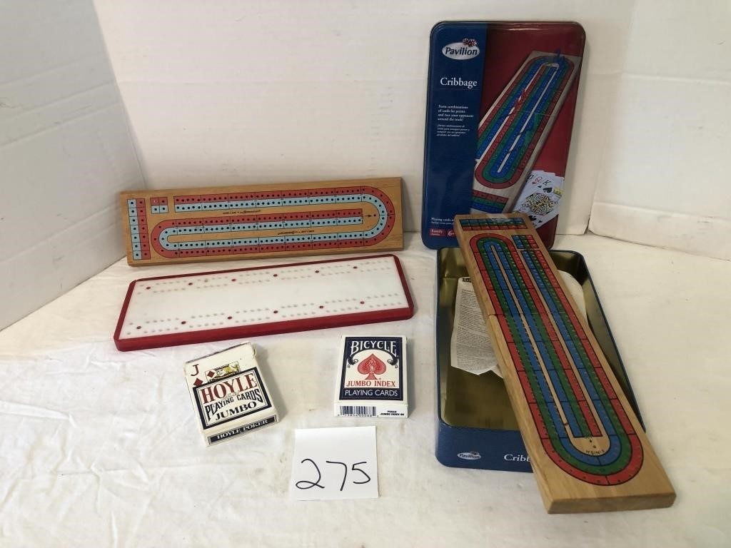 Cribbage boards & cards