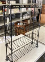 Shallow metal shelf unit