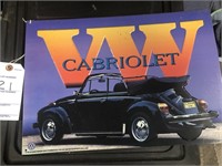 VW Cabriolet metal sign 17" x 12"