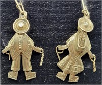 Silver Man & Woman Pierced Earrings