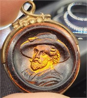 Antique Conquistador Amber Pendent