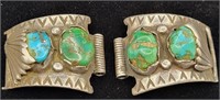 Silver & Turquoise Watch Band Clips - Note