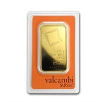 100 Gram Gold Bar - Valcambi (w/ Assay)