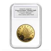 1oz Gold Pf 1865 Proposed Motto Double Eagle Ucam