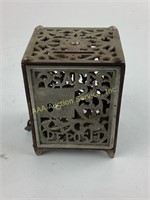 Cast iron Still Bank Safe Box.  Includes Key.