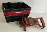 Milwaukee Heavay Duty Drill and Husky Tool Bag