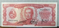 Uruguay $100 bank note