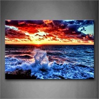 Sunset Wall Art Ocean Skyline Canvas  20x30