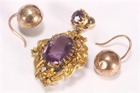 12ct Gold and Amethyst Pendant,