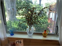 Crackle Glass Vase in Window