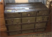 Vintage trunk and contents. Includes sewing
