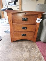Sweet wooden end table w/ drawers 26" t x 26" x16"