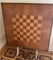 Antique / Vintage Inlaid Wood Folding Games Table