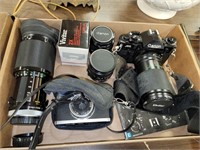 CANON A-1 & OLYMPUS 35 RC CAMERAS W/ LENSES