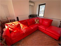 Red Leather Sectional Soda