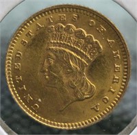 1887 GOLD DOLLAR CHOICE UNC