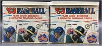 (2) 1988 Baseball Logo Stickers & Trading Card