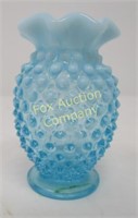 Hobnail - Small Vase - 3 1/2" - Fluted - Blue