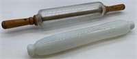 2 pcs Glass Rolling Pins,1 with Wooden Handles