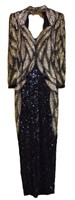 Vintage Sho Max Silk & Sequin Cocktail Dress