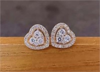 Natural Diamond Drop Earrings 18K Gold