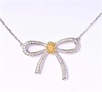 0.55ct Natural Yellow Diamond Pendant 18K Gold