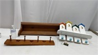 Wooden decorative shelves, hook shelf