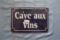 Retro Tin Sign: Ca've aux Vins