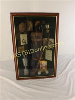 WALL MOUNT GOLF MEMORABILIA CORNER DISPLAY