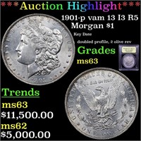 *Highlight* 1901-p vam 13 I3 R5 Morgan $1 Graded S