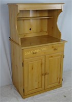 Faux Wood  Microwave Stand With Storage