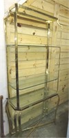 Gold Tone Glass Shelf Display Unit