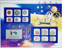 1971 & 1972  US Mint sets in display