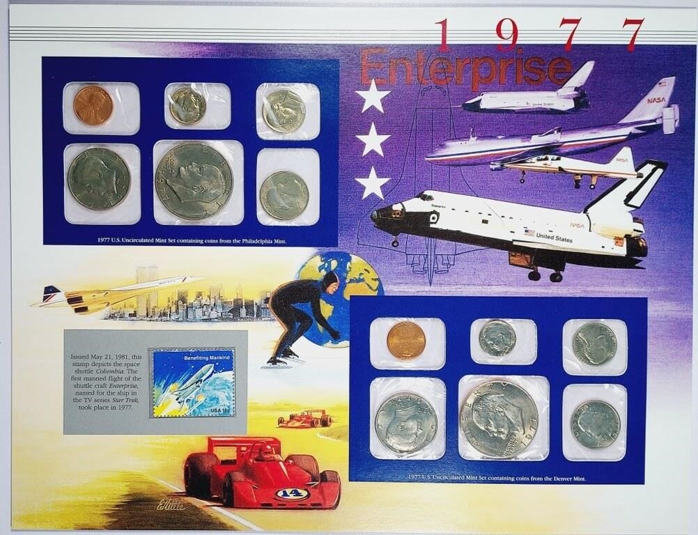 1977  US Mint set in display
