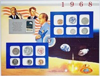 1968 & 1969  US Mint sets in display