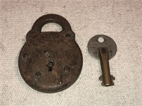 Vintage Padlock with key