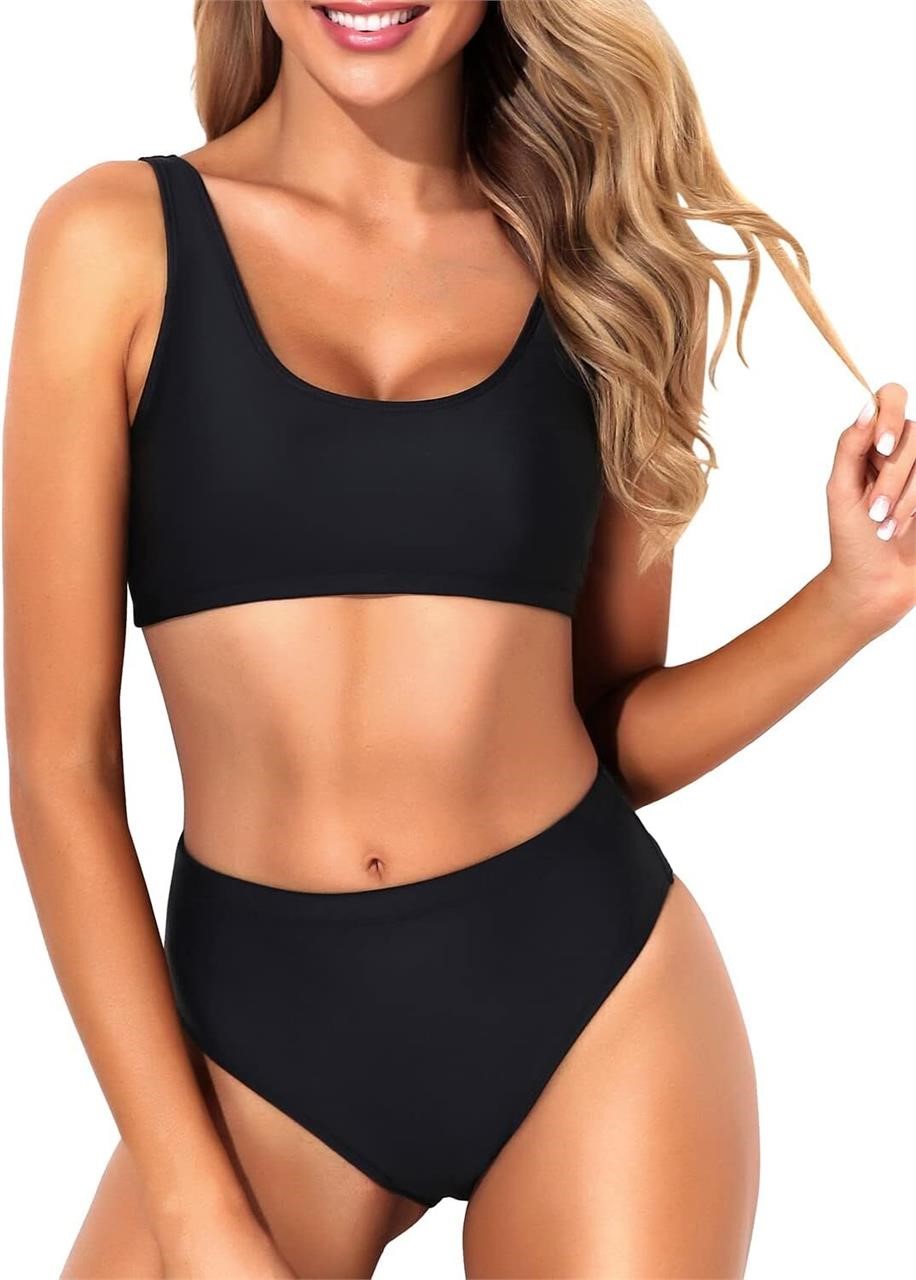 Tempt Me Women Two Piece Swimsuit X-Large Black