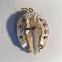 MOTHER OF PEARL EQUESTRIAN PENDANT