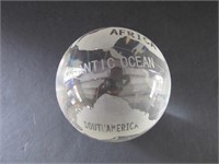 Clear World Glass Paperweight 4" in Diameter