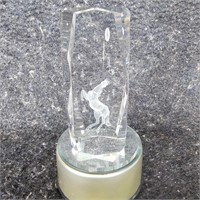 Crystal Glass w/Lighted Base