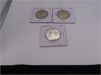 (3) 1960d/61d/62d Silver Franklin Half Dollar Coin